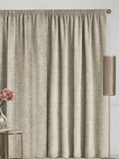 Discount Next Heavyweight Chenille Pencil Pleat Blackout/Thermal Curtains Natural