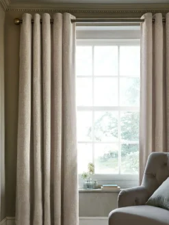 Next Natural Heavyweight Chenille Eyelet Blackout/Thermal Curtains^ Curtains & Blinds