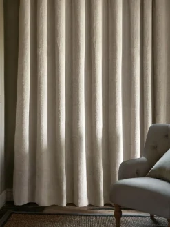 Next Natural Heavyweight Chenille Eyelet Blackout/Thermal Curtains^ Curtains & Blinds