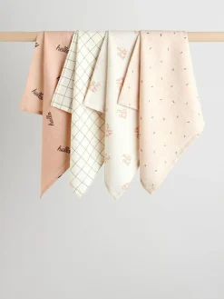 Hot Next Natural Hello World Baby Muslin Cloths 4 Pack