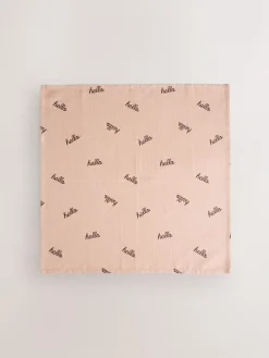 Hot Next Natural Hello World Baby Muslin Cloths 4 Pack