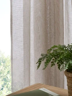 Next Linen Look Voile Slot Top Sheer Panel Curtain^ Curtains & Blinds