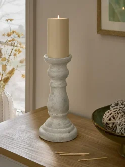 Discount Next Natural Lydford Pillar Candle Holder
