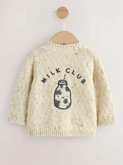 Next Natural Milk Club Embroidered Baby Cardigan^BOY Unisex|Knitwear