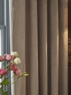 Next Natural Mink Matte Velvet Super Thermal Curtains^ Curtains & Blinds