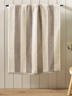 Outlet Next Stripe 100% Cotton Towel Natural Mink