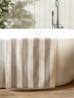 Outlet Next Stripe 100% Cotton Towel Natural Mink