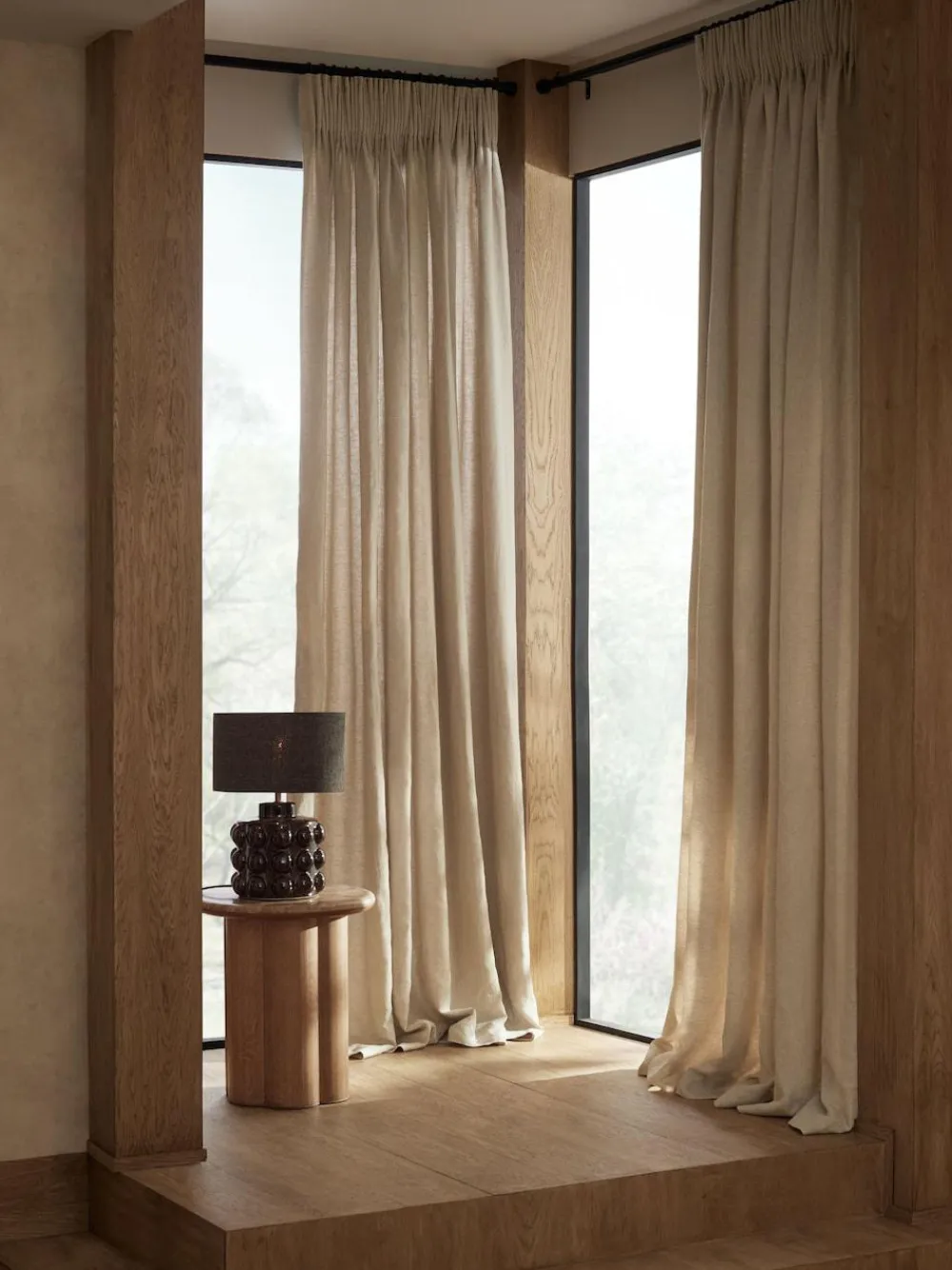 Next Natural N. Premium Collection 100% Linen Pencil Pleat Lined Curtains^ Curtains & Blinds