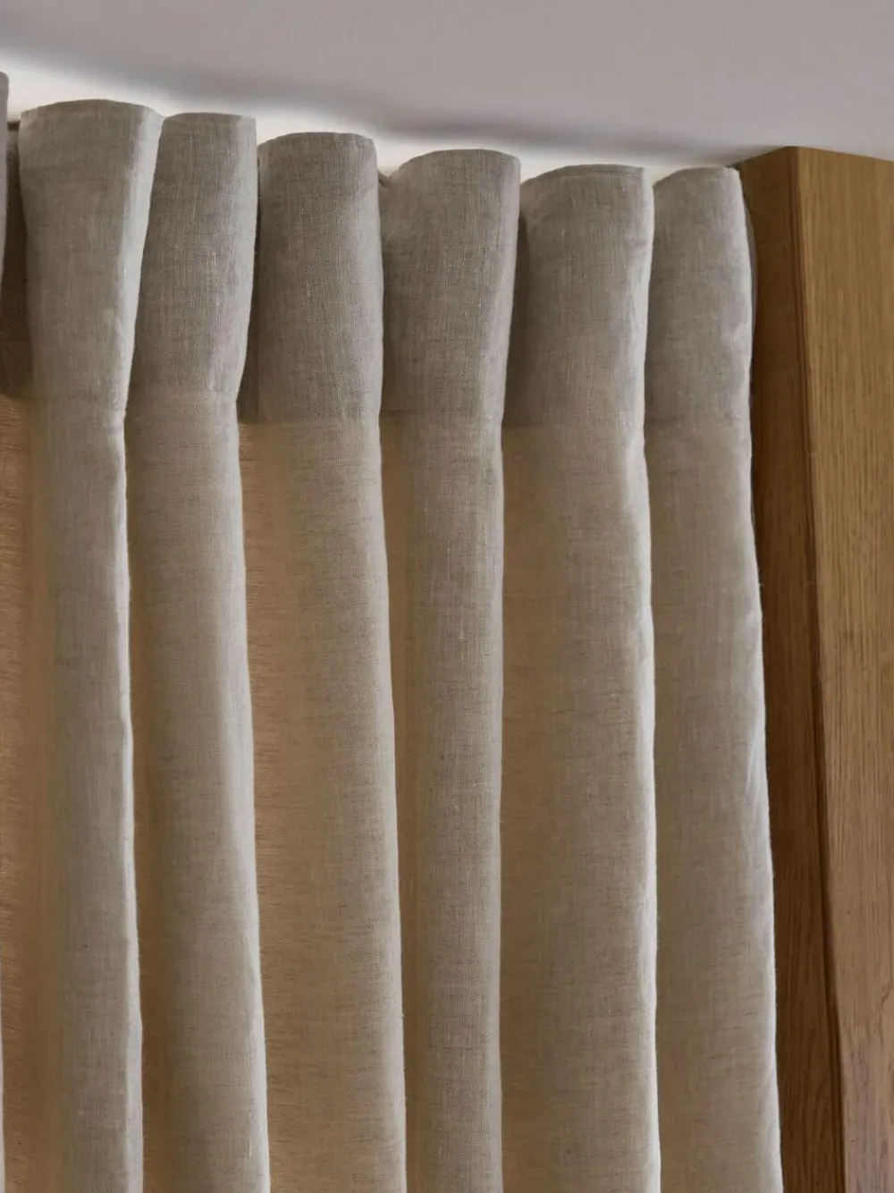 Hot Next Natural N. Premium Collection 100% Linen Hidden Tab Top Lined Curtains