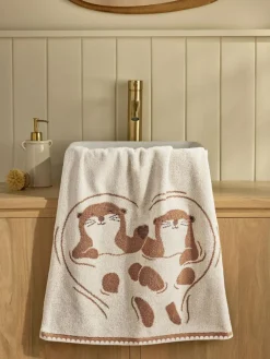 Next Natural Otter Heart Towel^ Towels & Bathmats