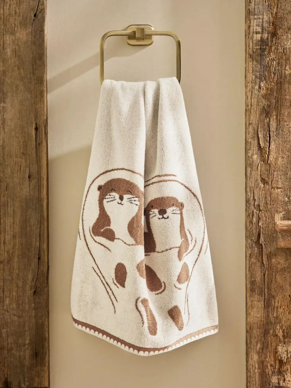 Next Natural Otter Heart Towel^ Towels & Bathmats