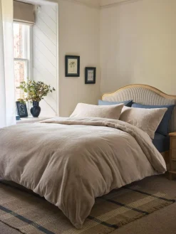 Clearance Next Plush Faux Fur Duvet Cover and Pillowcase Set Natural Oyster