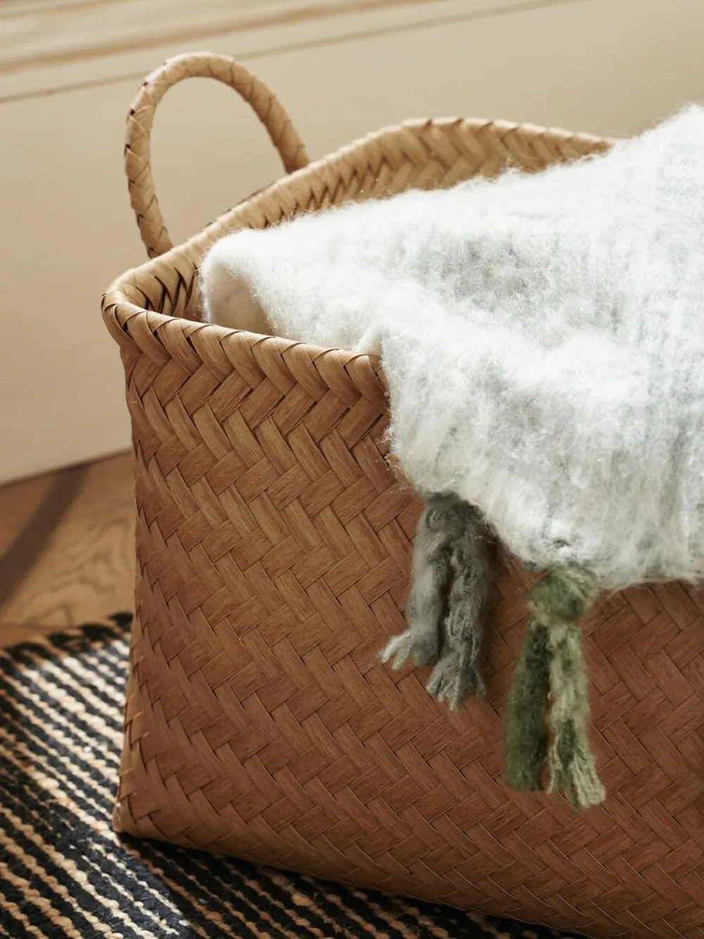 Best Next Plastic Wicker Set of 2 Storage Basket Natural