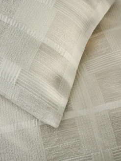 New Next Quilted Pattern Duvet Cover and Pillowcase Set Natural