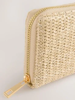 Next Natural Raffia Effect Purse^Women Purses