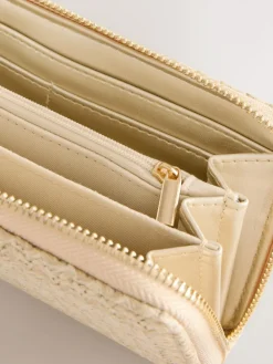 Next Natural Raffia Effect Purse^Women Purses