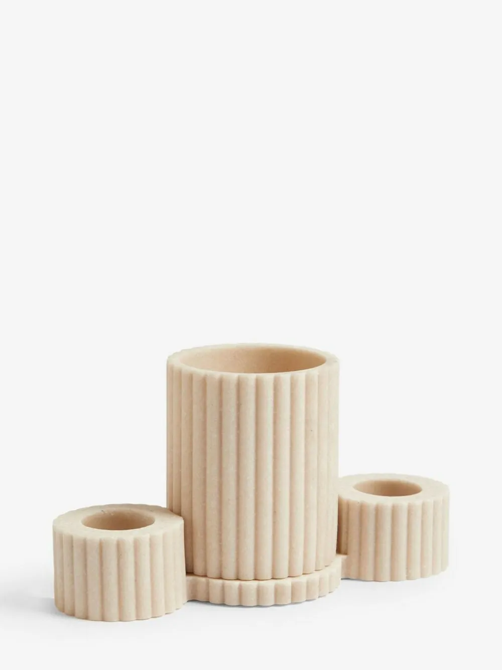 Outlet Next Resin Ribbed Electric Toothbrush Holder and Tidy Natural