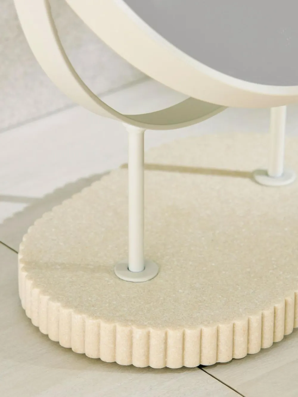 Online Next Resin Ribbed 5x Magnification Dressing Table Mirror Natural