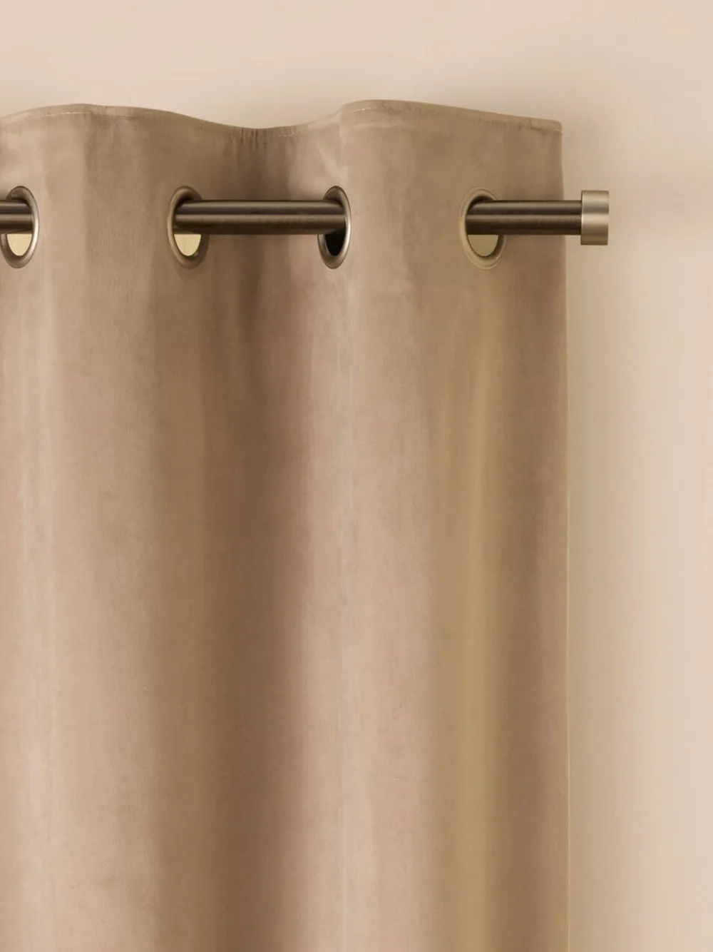 Next Natural Sand Matte Velvet Blackout/Thermal Curtains