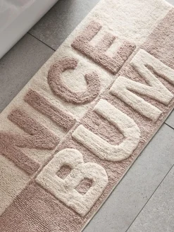 Next Natural Slogan Nice Bum 100% Cotton Runner Bath Mat^ Towels & Bathmats