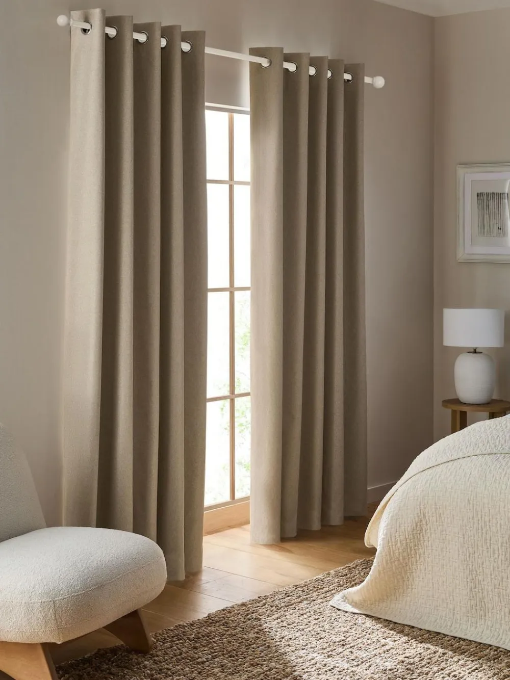 Next Soft Marl Blackout/Thermal Eyelet Curtains^ Curtains & Blinds
