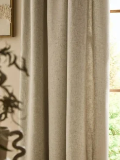Next Soft Weave Linen Blend Pencil Pleat Lined Curtains^ Curtains & Blinds