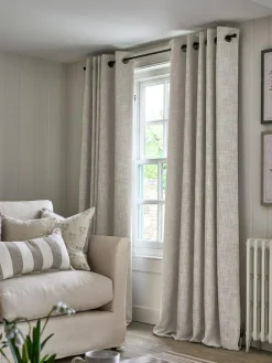 Clearance Next Natural Textured Fleck Eyelet Blackout/Thermal Curtains