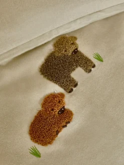 Next Natural Tufted Hamish Supersoft 100% Brushed Cotton Duvet Cover and Pillowcase Set^ Bedsets & Duvet Covers