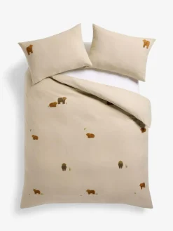 Next Natural Tufted Hamish Supersoft 100% Brushed Cotton Duvet Cover and Pillowcase Set^ Bedsets & Duvet Covers