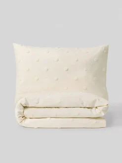 Online Next Natural Tufted Spot 100% Cotton Duvet Cover and Pillowcase Set