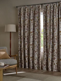 Next Honesty Leaf Floral Print Blackout/Thermal Pencil Pleat Curtains^ Curtains & Blinds