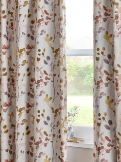 Next Honesty Leaf Floral Print Blackout/Thermal Pencil Pleat Curtains^ Curtains & Blinds