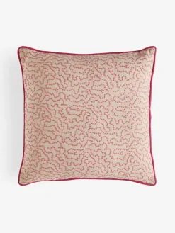 Next Natural/Pink Wiggle Embroidered 50 x 50cm Cushion