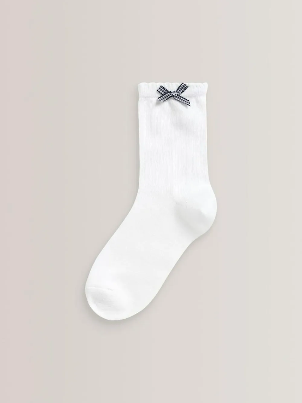 Clearance Next 5 Pack Cotton Rich Gingham Ankle School Socks Navy