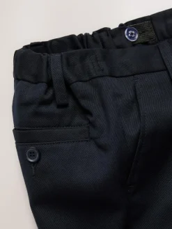 New Next 2 Pack Flat Front School Shorts (3-14yrs) Navy