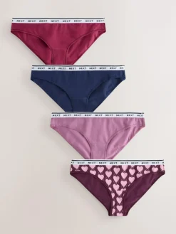 Next Bikini Cotton Logo Knickers 4 Pack^Women Panties