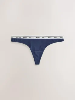 Next Thong Cotton Logo Knickers 4 Pack^Women Panties