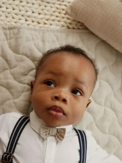 Online Next Navy Baby Shirt Trousers and Braces 4 Piece Set (0mths-2yrs)