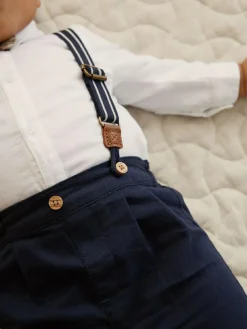 Online Next Navy Baby Shirt Trousers and Braces 4 Piece Set (0mths-2yrs)