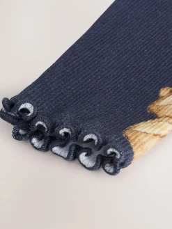 Next Navy Bear Rib Long Sleeve T-Shirt (3mths-7yrs)^ Cosy Club