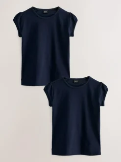 Next Navy Blue 2 Pack Puff Sleeve T-Shirts (3-16yrs)^ T-Shirts