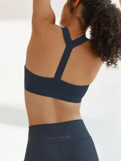 Outlet Next Active Sports Low Impact Ultimate Comfort Crop Top Navy Blue