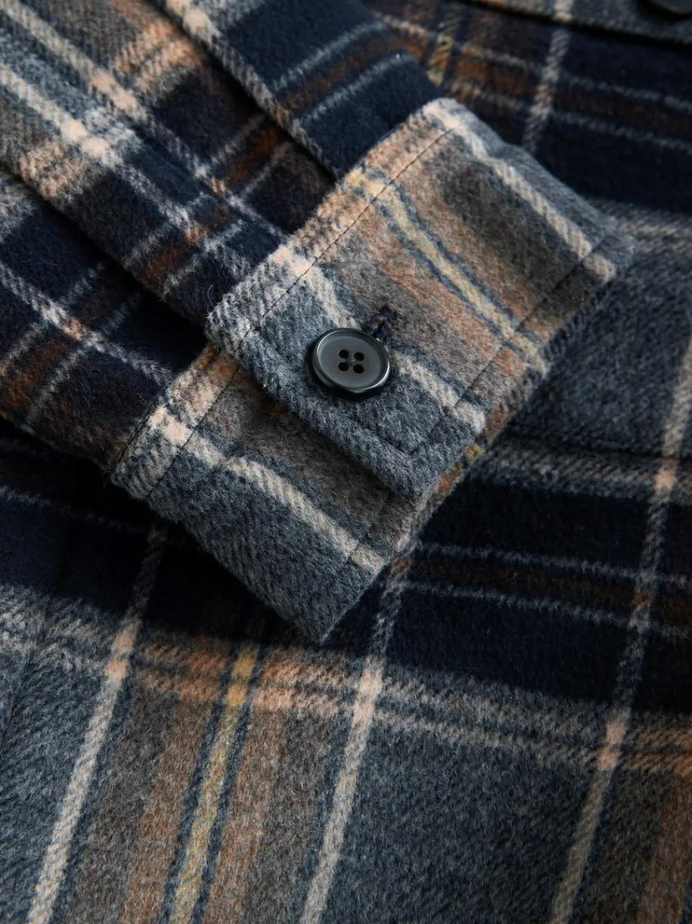 Next Navy Blue Borg Lined Check Shacket^ Coats & Jackets|Coats & Jackets
