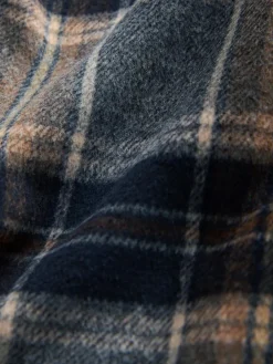 Next Navy Blue Borg Lined Check Shacket^ Coats & Jackets|Coats & Jackets