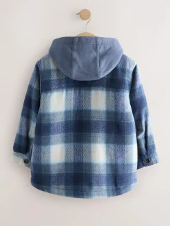 Next Borg Lined Hooded Check Shacket (3-16yrs)^BOY Shirts