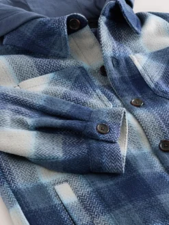 Next Borg Lined Hooded Check Shacket (3-16yrs)^BOY Shirts