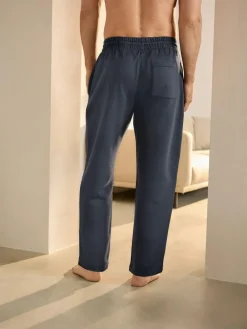 Next Navy Blue Brushback Heavyweight Open Joggers^ Loungewear|Joggers