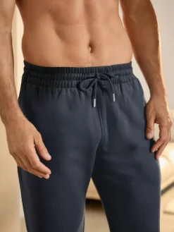 Next Navy Blue Brushback Heavyweight Open Joggers^ Loungewear|Joggers