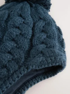 Next Cable Knit Inca Pom Hat (3mths-10yrs)^BOY Hats & Scratch Mitts|Hats