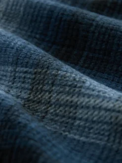 Next Motionflex Cosy Long Sleeve Cuffed Pyjamas Set Navy Blue Check